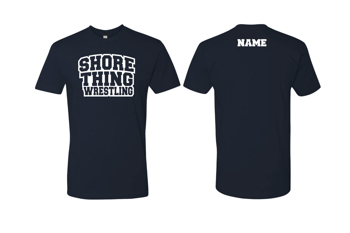 Shore Thing Wrestling Cotton Crew Tee - Navy