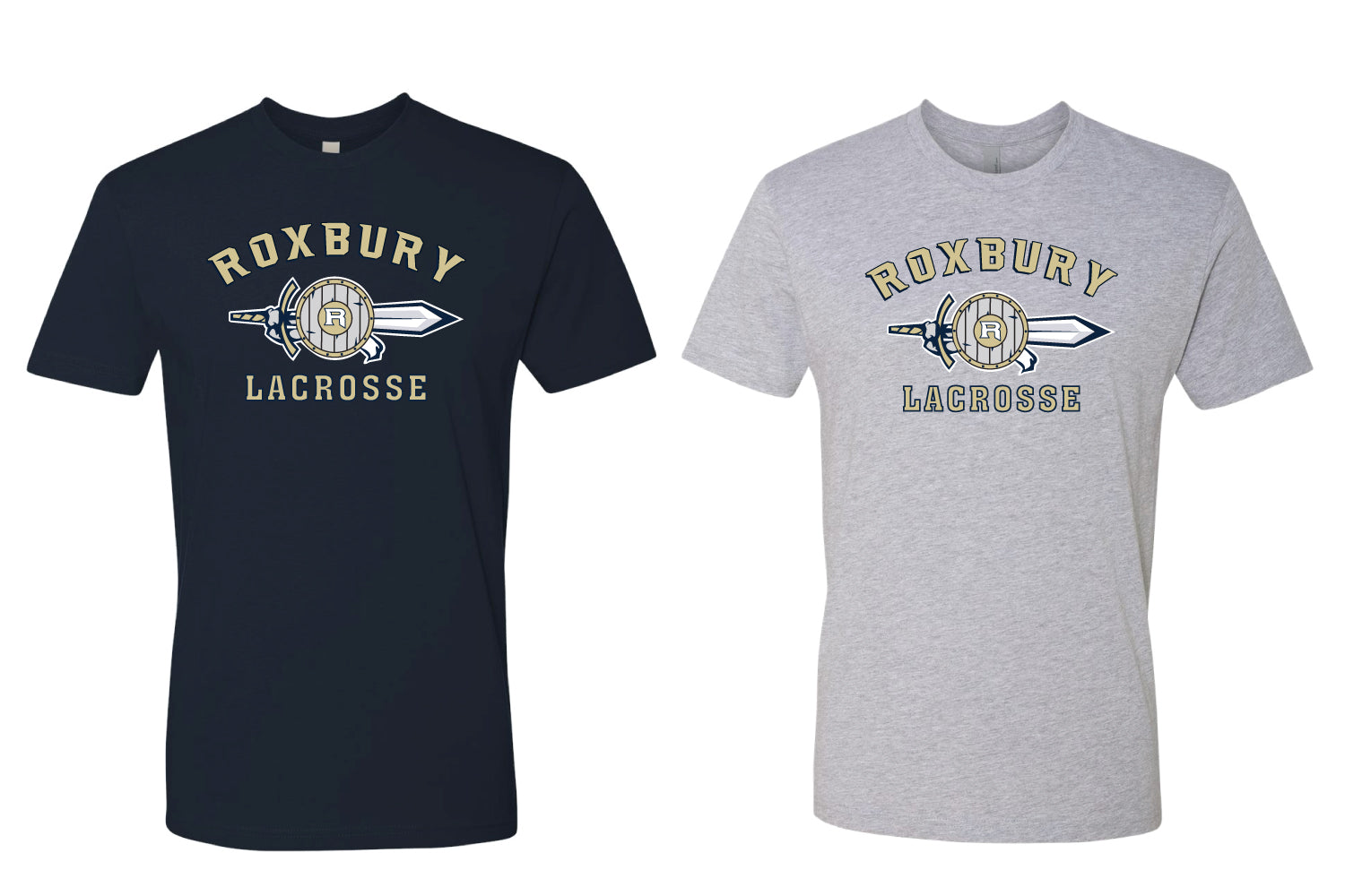 Roxbury Lax Cotton Crew Tee - Navy/Grey