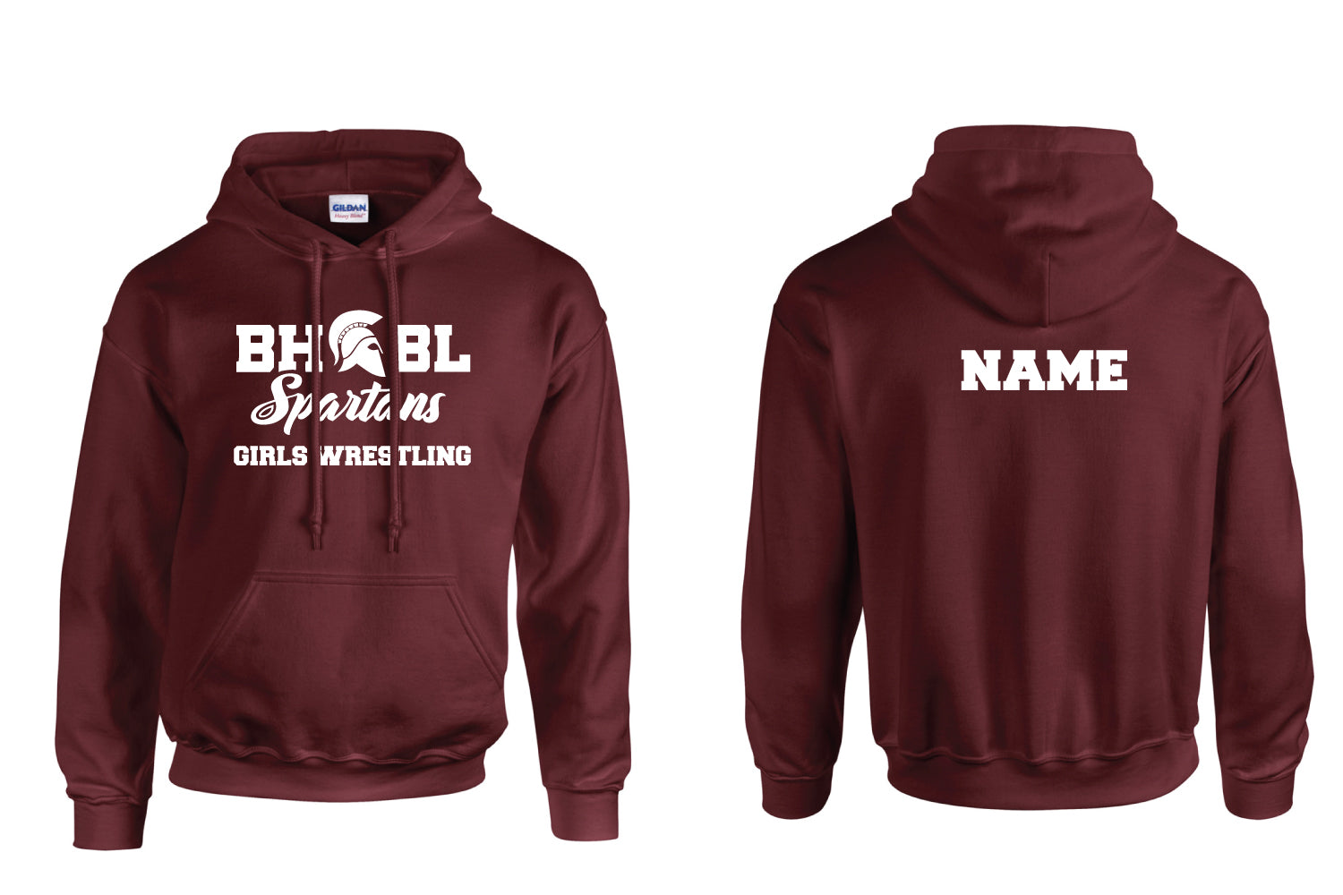 BHBL Wrestling Cotton Hoodie Design 1 - Maroon