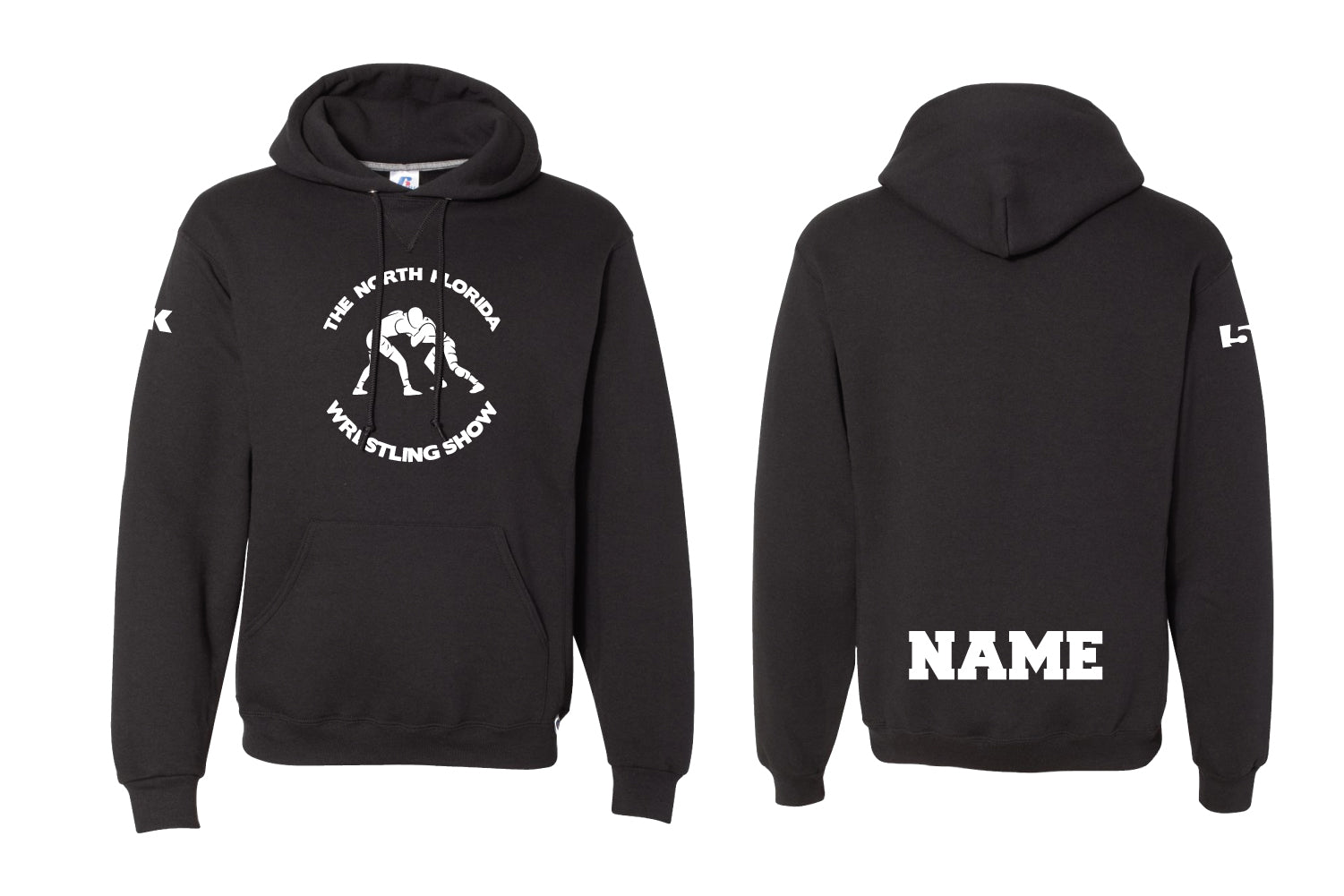 North Florida Wrestling Cotton Hoodie - Black