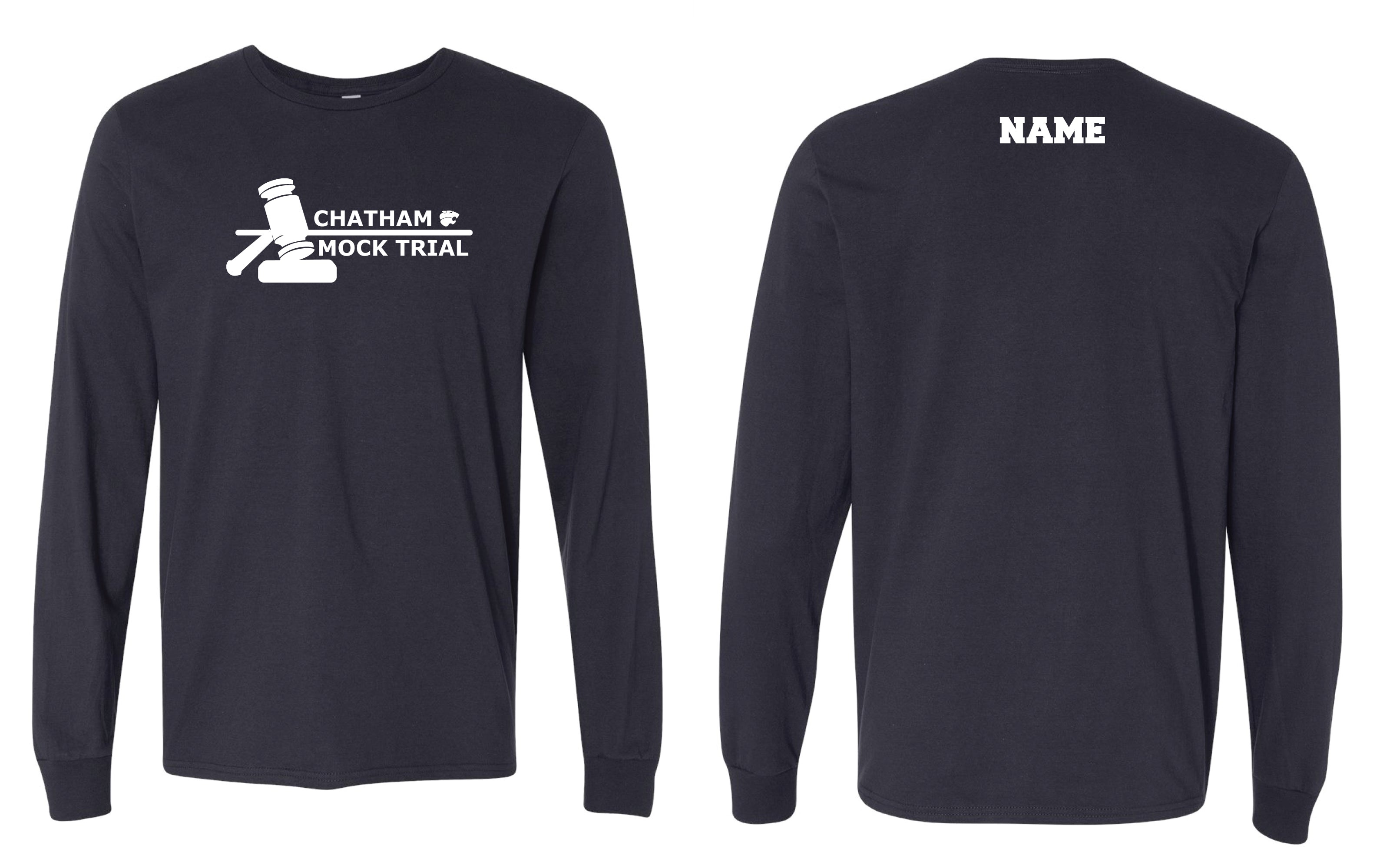 Chatham Mock Trial Cotton Crew Long Sleeve Tee - Navy