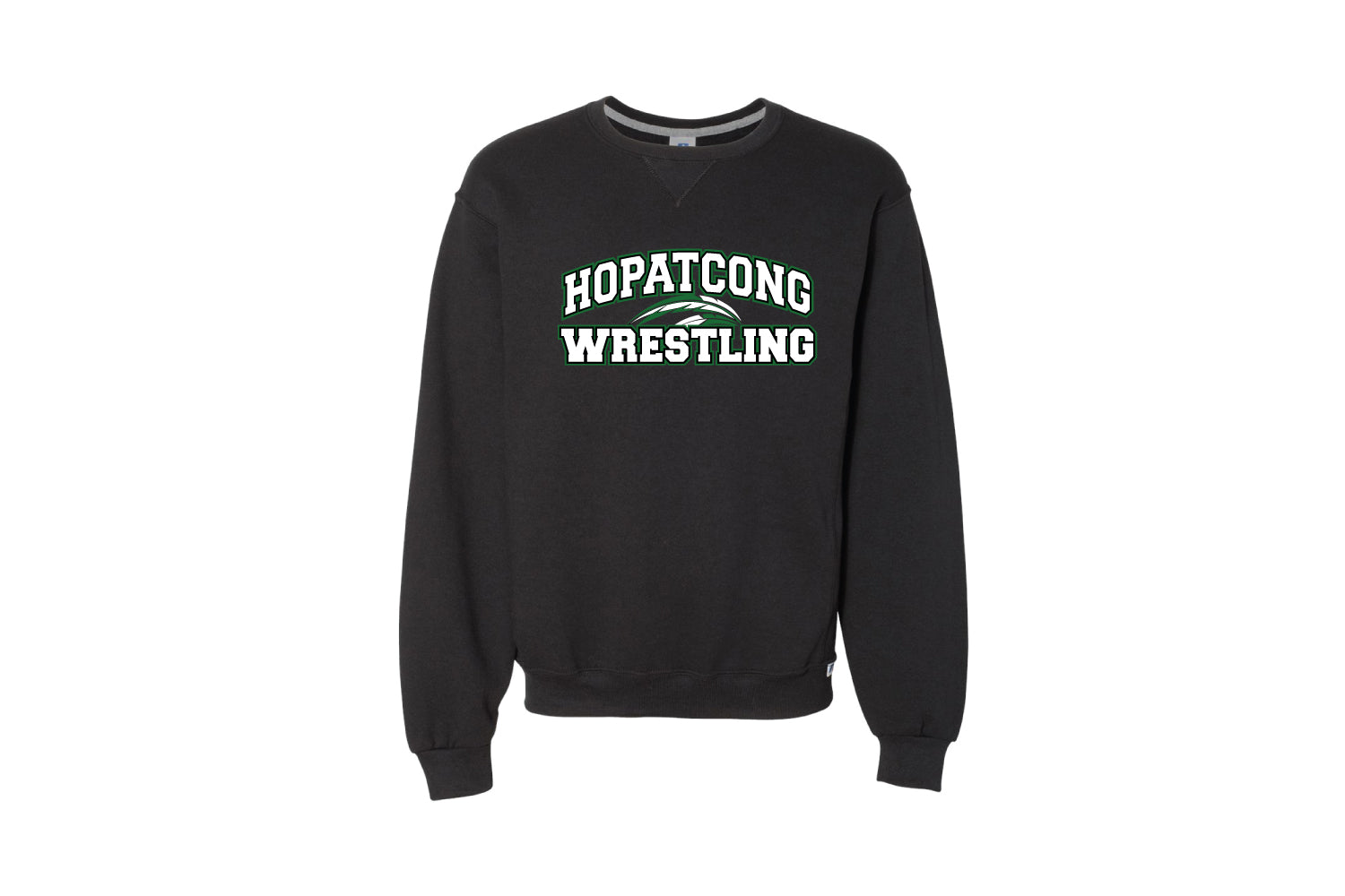 Hopatcong Wrestling Cotton Crewneck Sweatshirt - Black