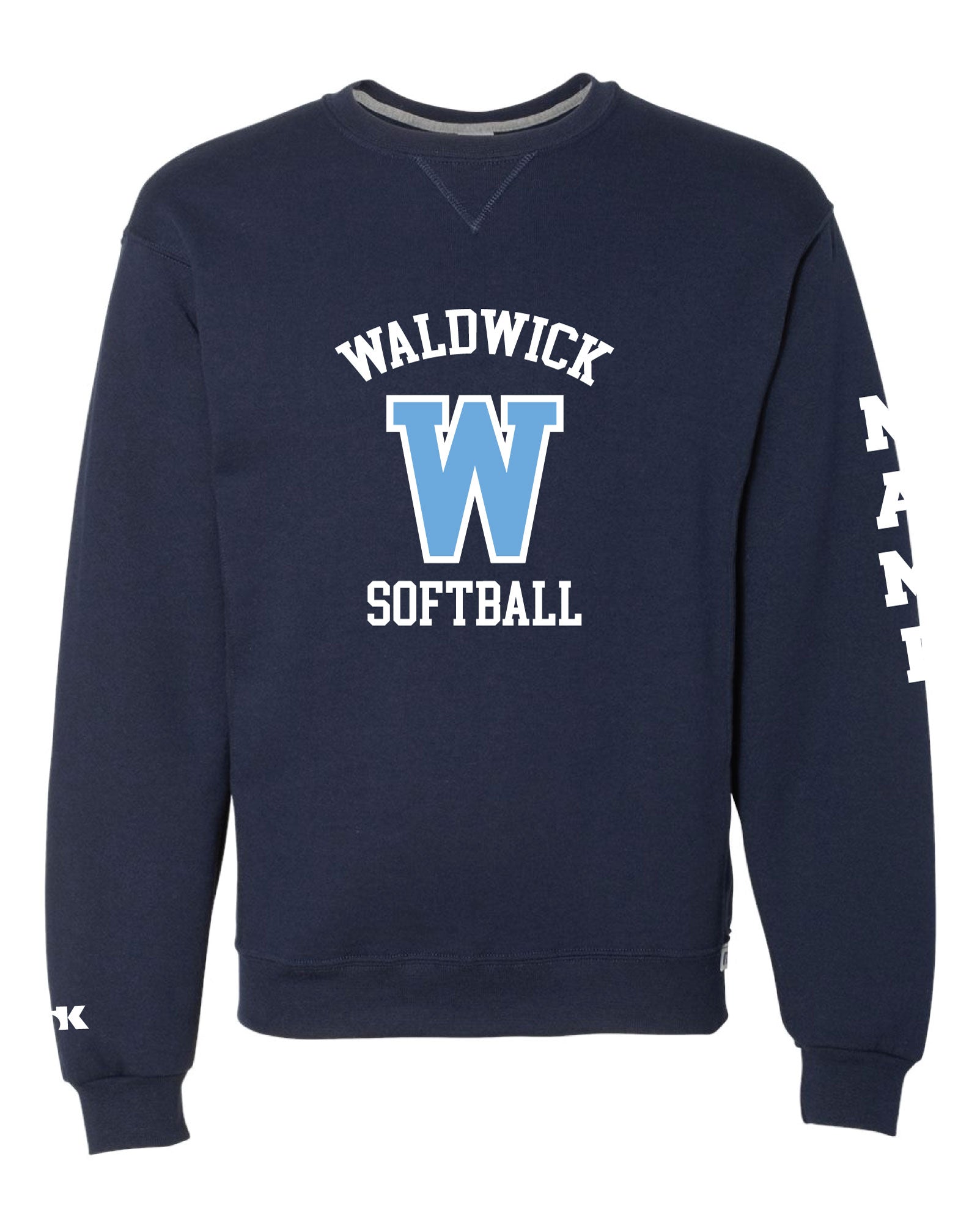 Waldwick Softball Cotton Crewneck Sweatshirt - Navy