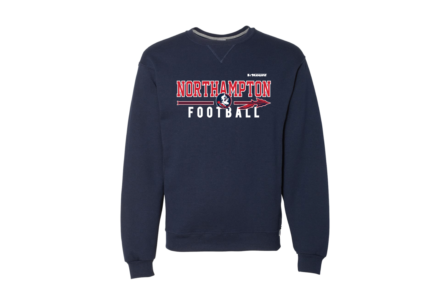 Northampton Indians Football Russell Athletic Cotton Crewneck Sweatshirt - Navy