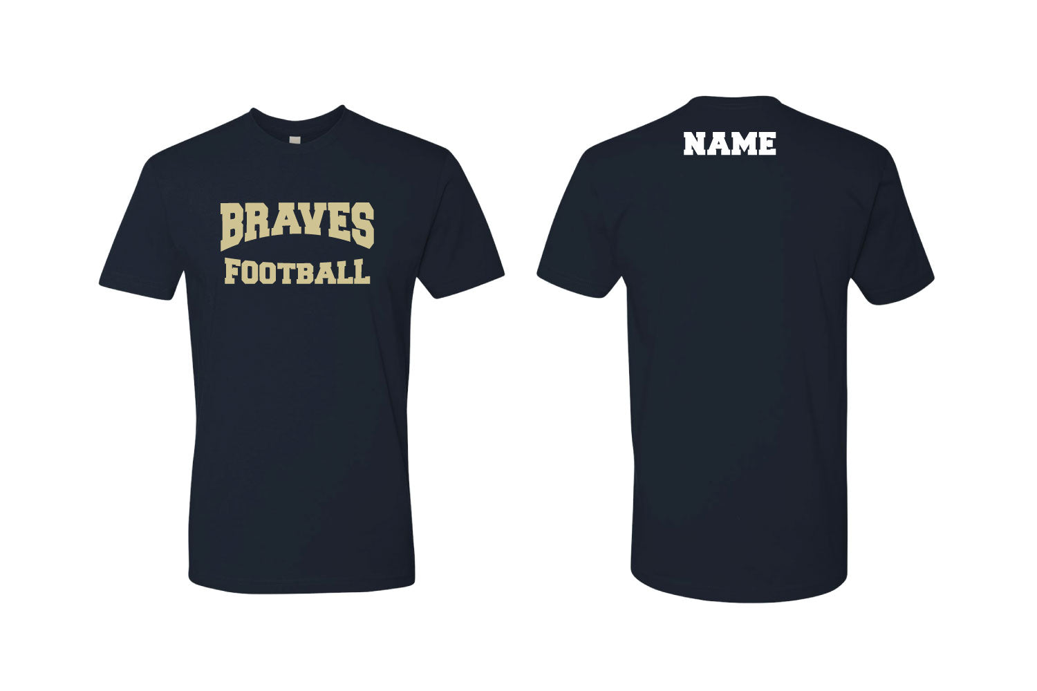Braves Football Cotton Crew Tee - Design 2 (Navy)