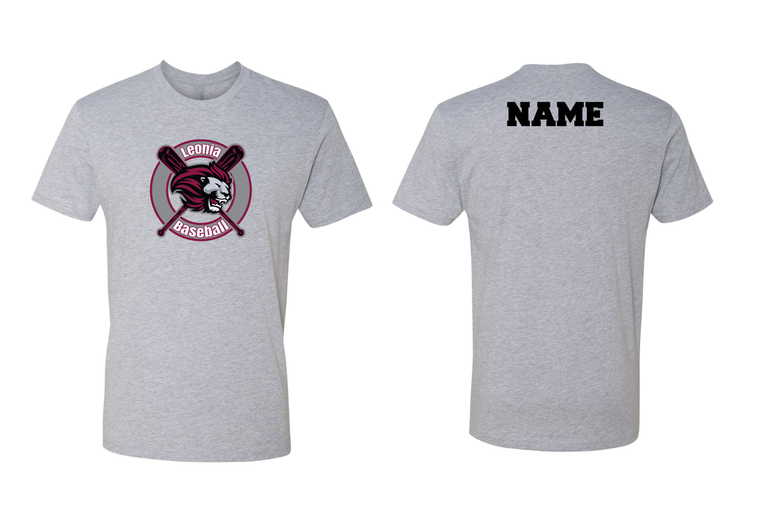 Leonia Baseball Cotton Crew Tee - Black/Gray
