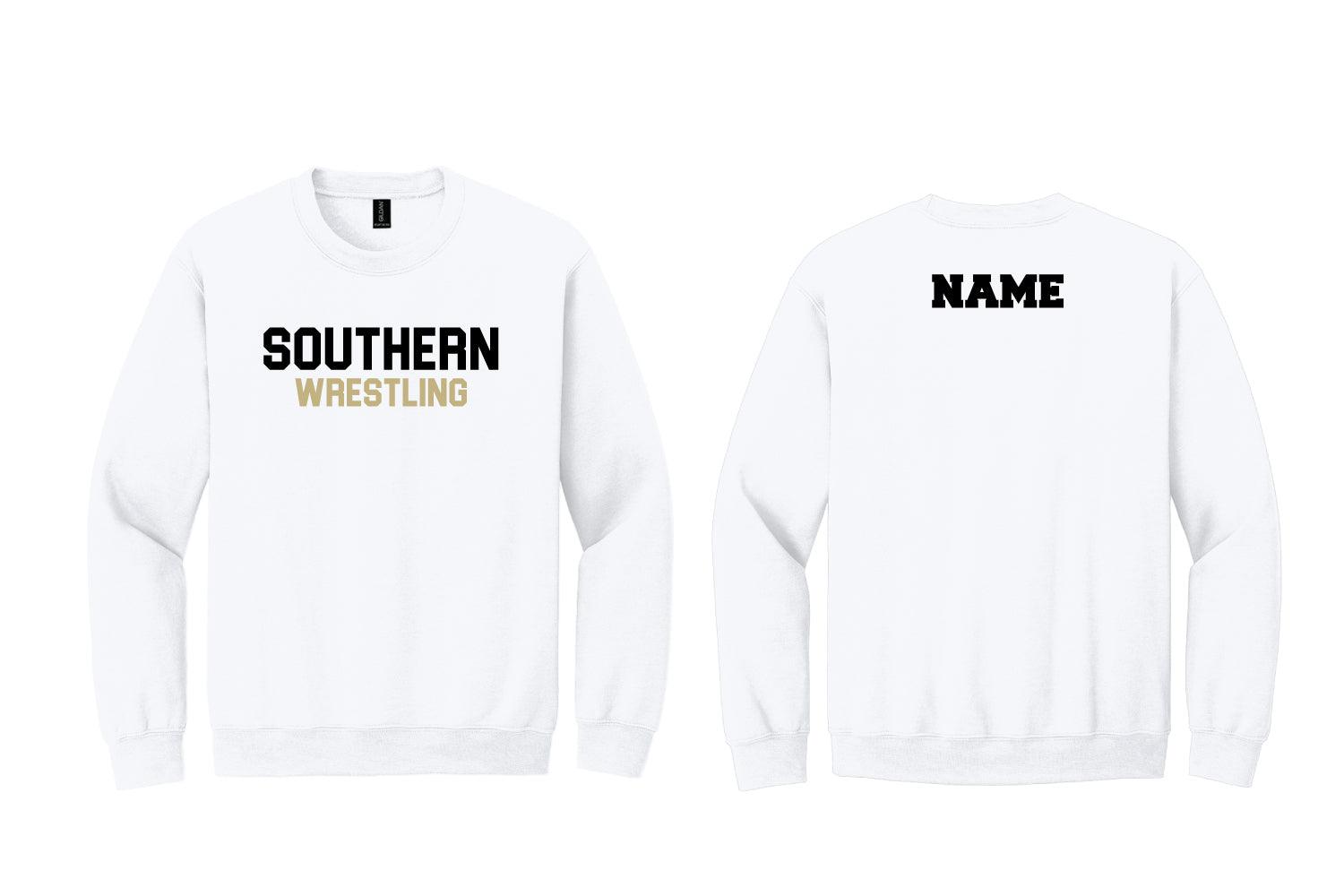 Southern Rams Wrestling Cotton Crewneck Sweatshirt - White