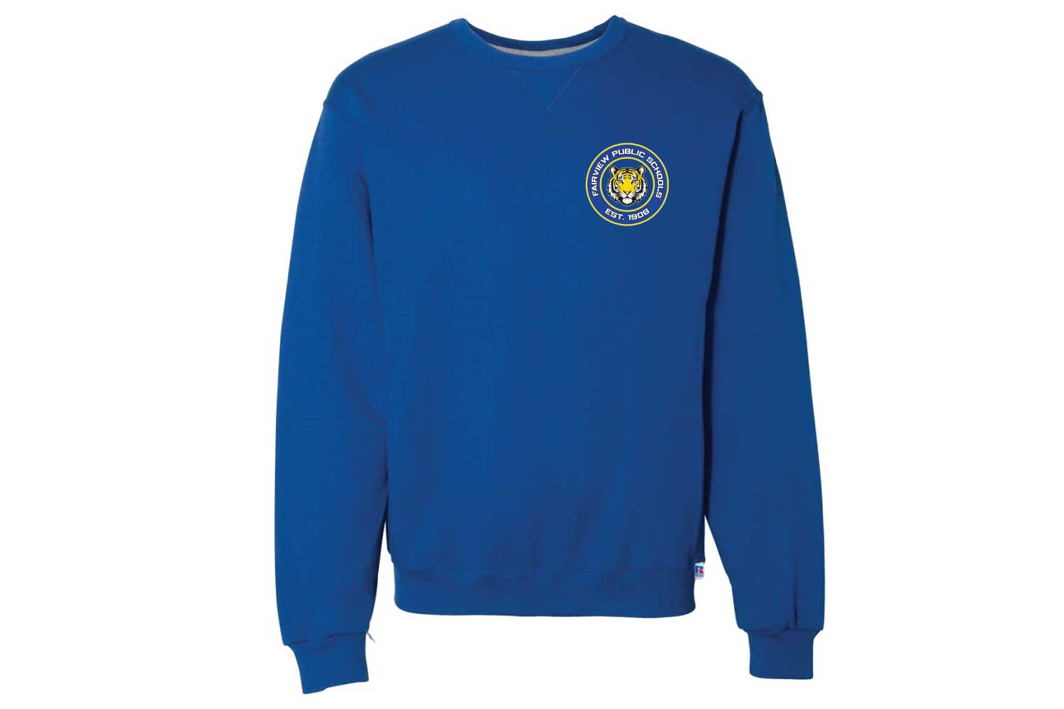 Fairview Public Schools Cotton Crewneck Sweatshirt - Design 1 - Royal
