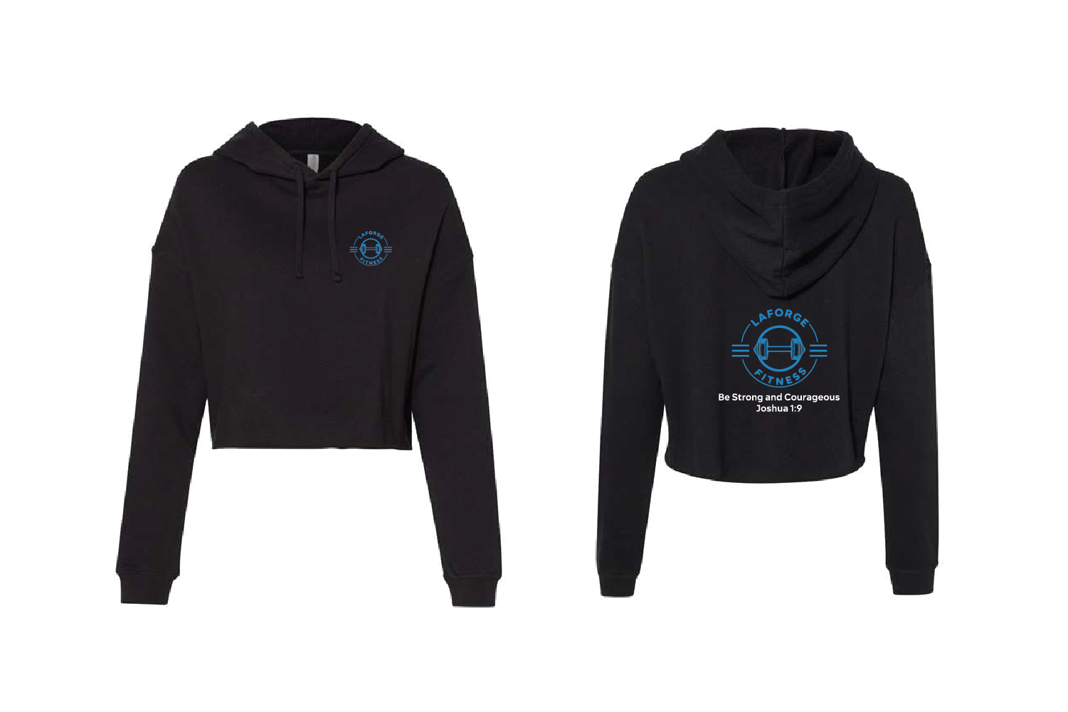 LaForge Fitness Women's Cotton Crop Hoodie - Black