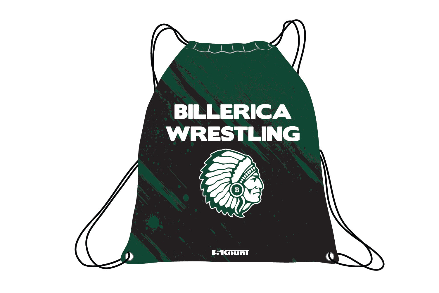 Billerica Wrestling Sublimated Drawstring Bag