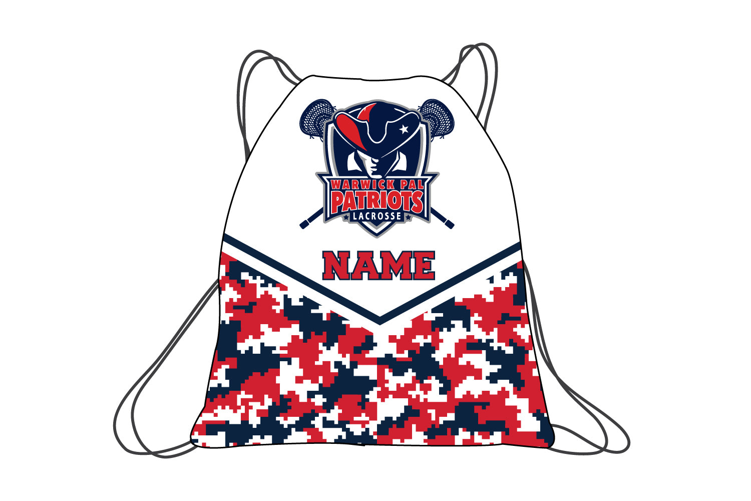 Warwick Pal Patriots Lax Sublimated Drawstring Bag - Design 1