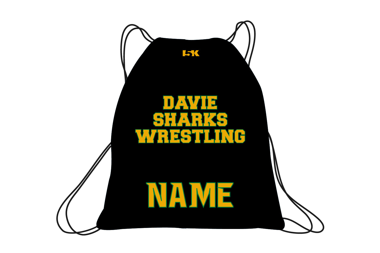 Davie Sharks Wrestling Sublimated Drawstring Bag