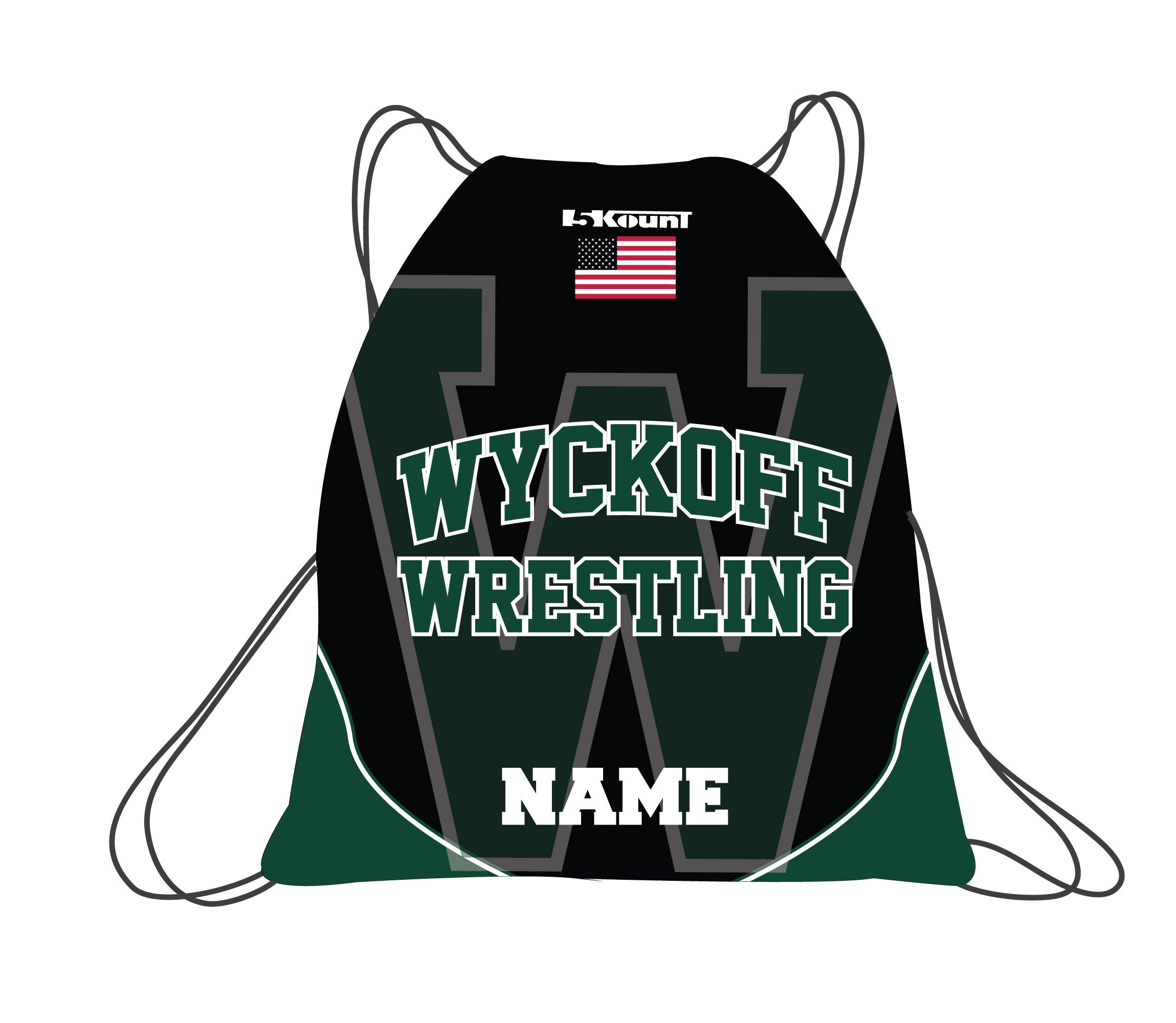 Wyckoff Wrestling Sublimated Drawstring Bag