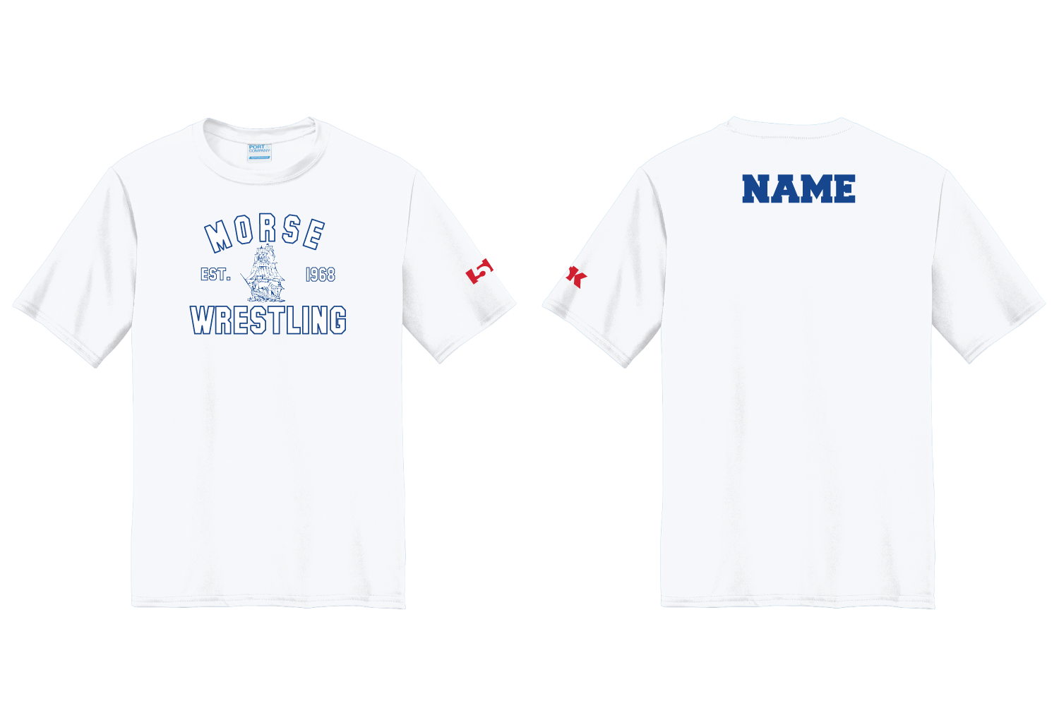 Morse Wrestling Dryfit Performance Tee - White