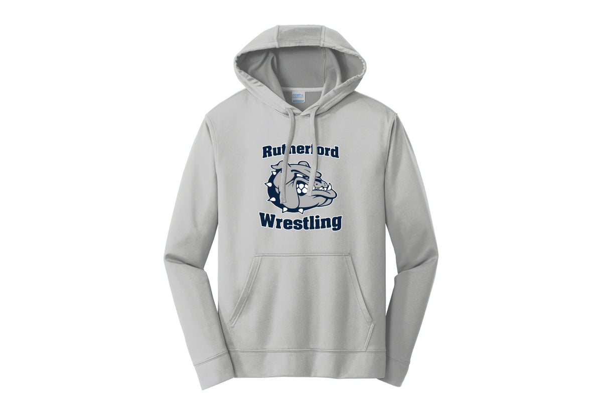 Rutherford Wrestling Dryfit Performance Hoodie - Design 1 - Silver