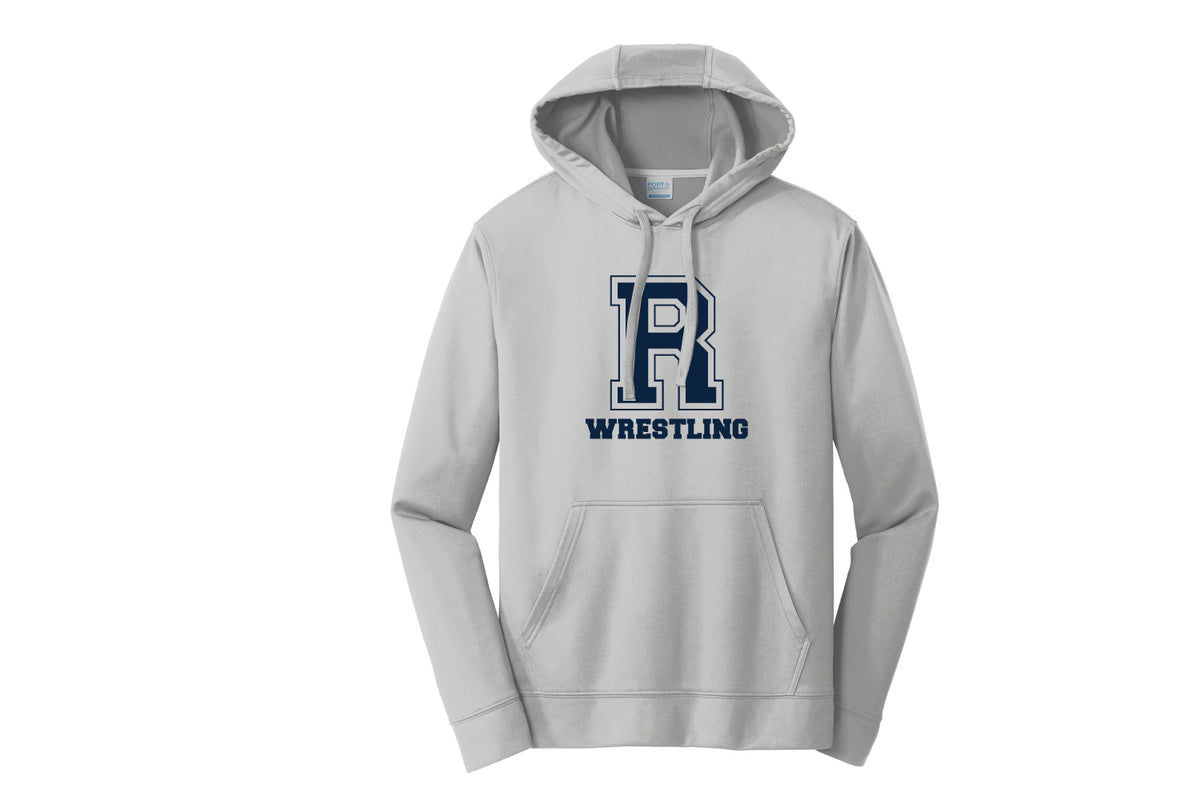 Rutherford Wrestling Dryfit Performance Hoodie - Design 2 - Silver