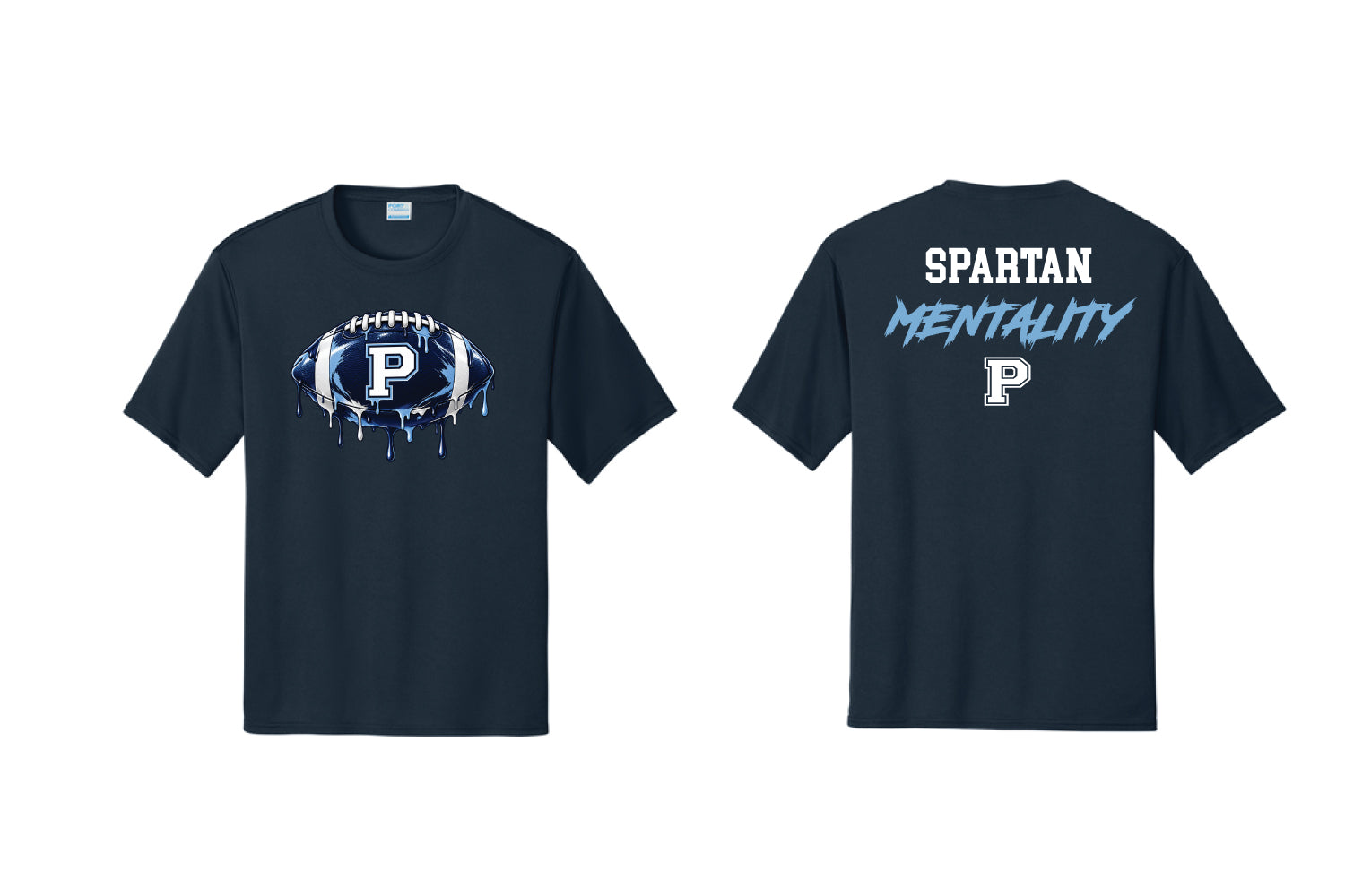 Paramus Rec Football Dryfit Performance Tee - Navy (Helmet Drip Design)