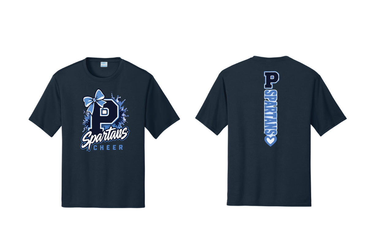 Paramus Rec Cheer Dryfit Performance Tee - Navy (Cheer Bow Design)