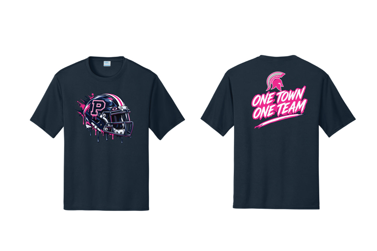 Paramus Rec Football Dryfit Performance Tee - Navy (Retro Helmet Design)