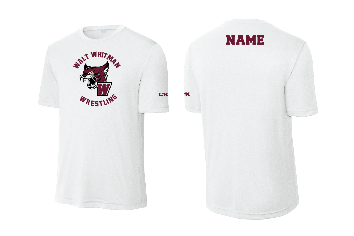 Wildcats Wrestling Dryfit Performance Tee - White