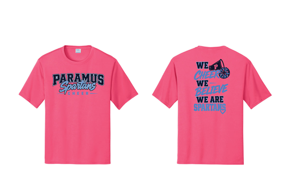 Paramus Rec Cheer Dryfit Performance Tee - Pink (We Cheer We Believe Design)