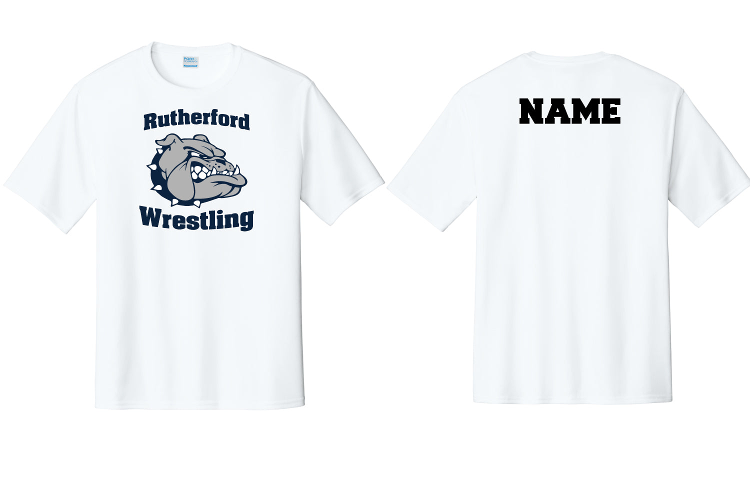 Rutherford Wrestling Dryfit Performance Tee - White