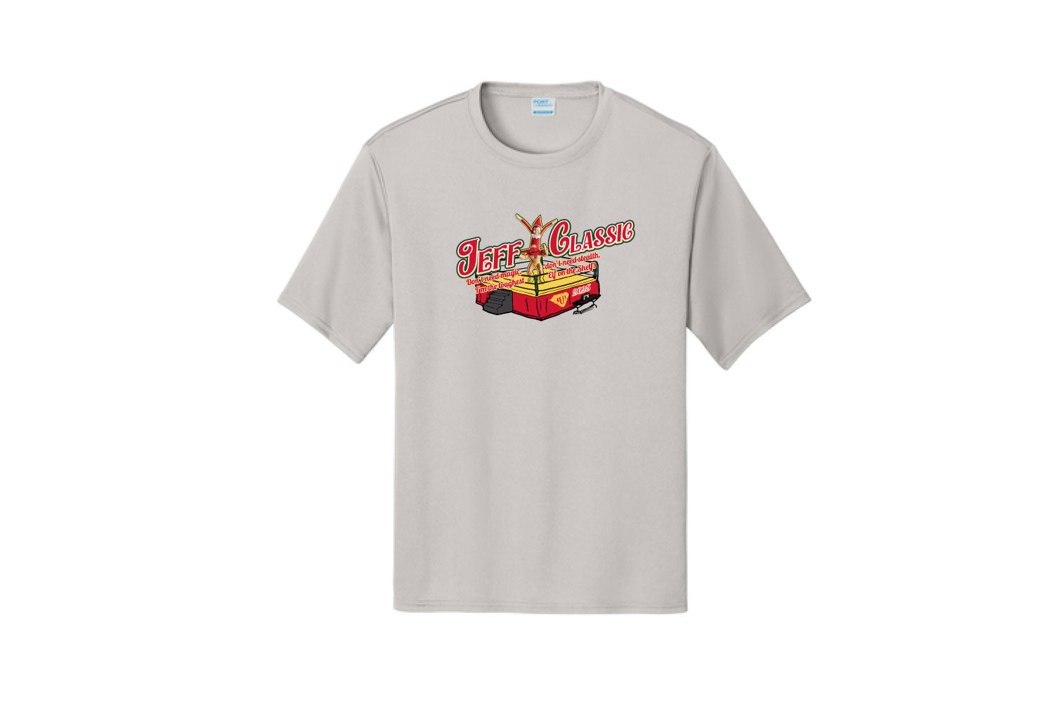 Jeff Classic Wrestling Dryfit Performance Tee - Silver (2025)