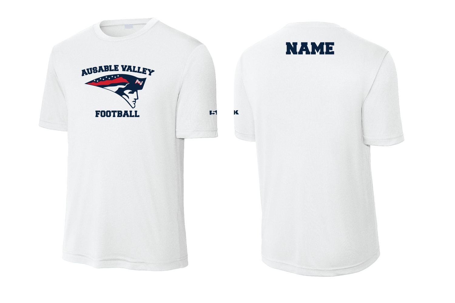 AuSable Patriots Football Dryfit Performance Tee - White
