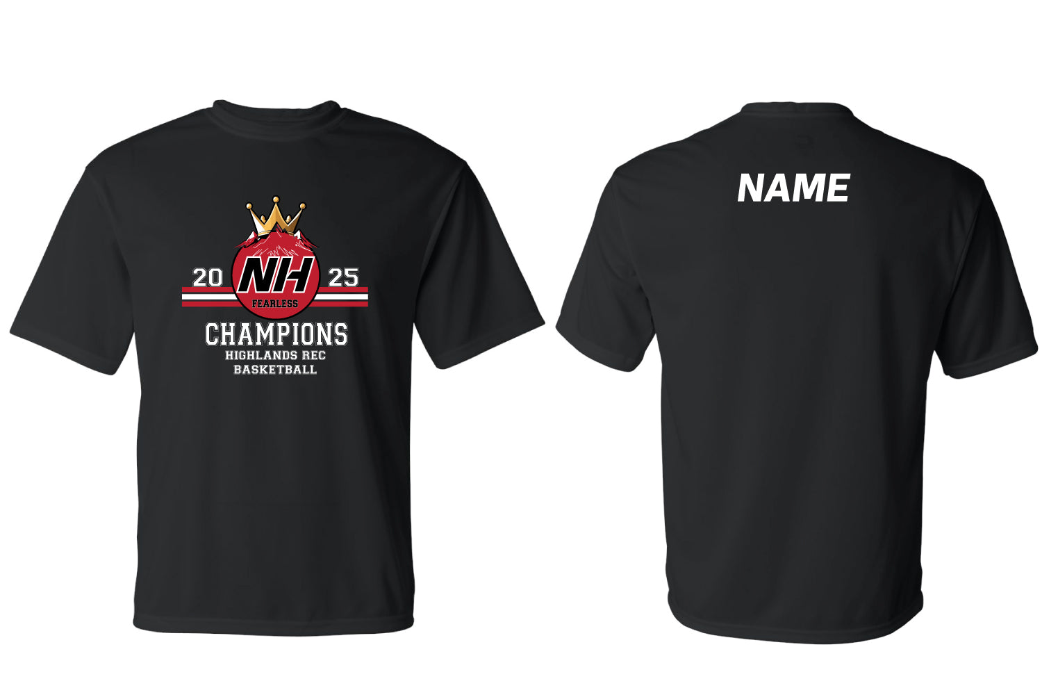 Highlands Rec Dryfit Performance Tee Design 3 - Black
