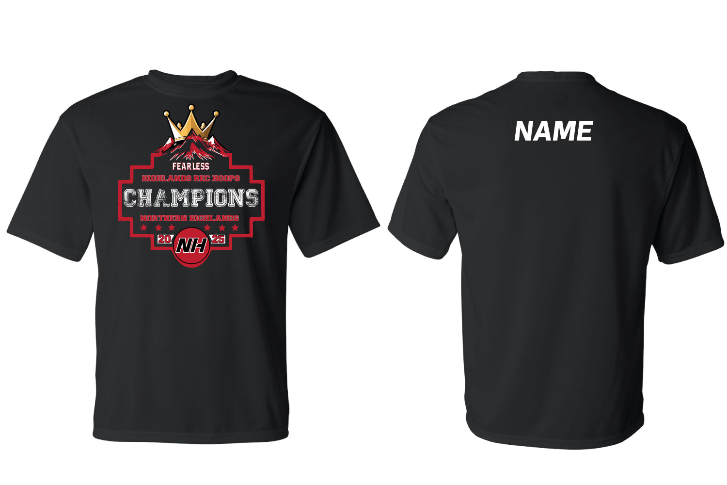 Highlands Rec Dryfit Performance Tee Design 1 - Black