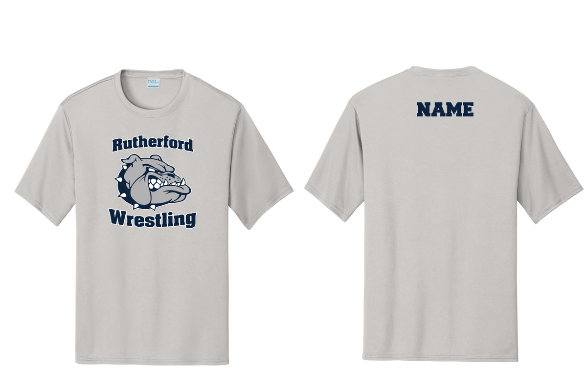 Rutherford Wrestling Dryfit Performance Tee - Design 1 - Silver