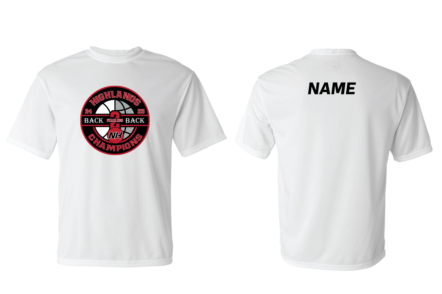 Highlands Rec Dryfit Performance Tee Design 2 - White