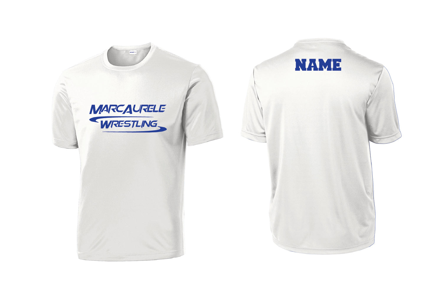 Marcaurele Wrestling Dryfit Performance Tee - White