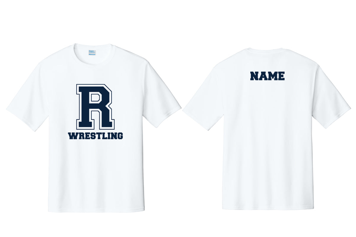 Rutherford Wrestling Dryfit Performance Tee - Design 2- White