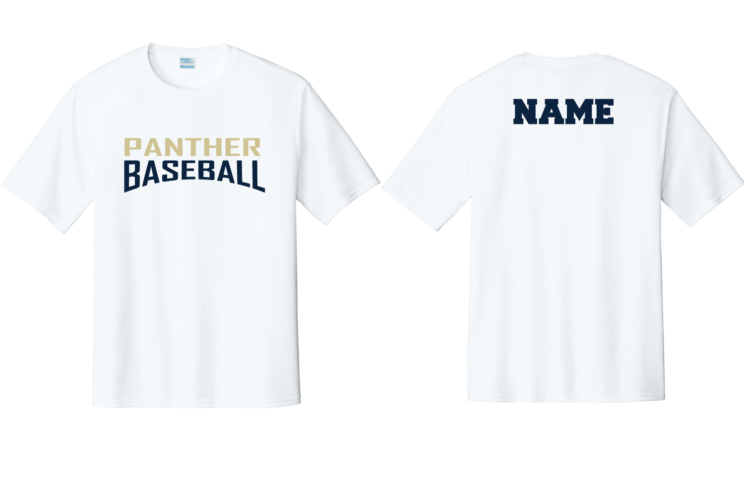 Platt Panther Baseball Dryfit Performance Tee - White