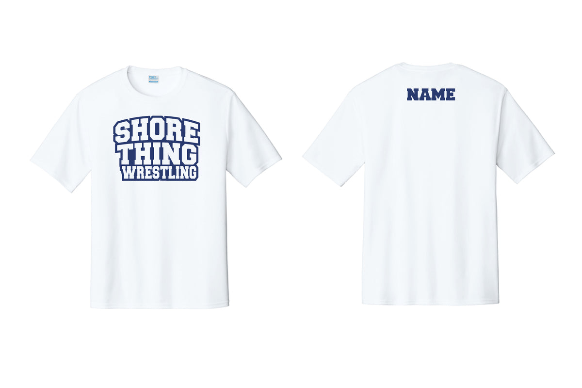 Shore Thing Wrestling Dryfit Performance Tee - White