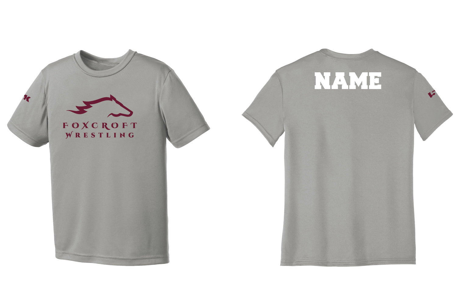 Foxcroft Wrestling Dryfit Performance Tee - Grey