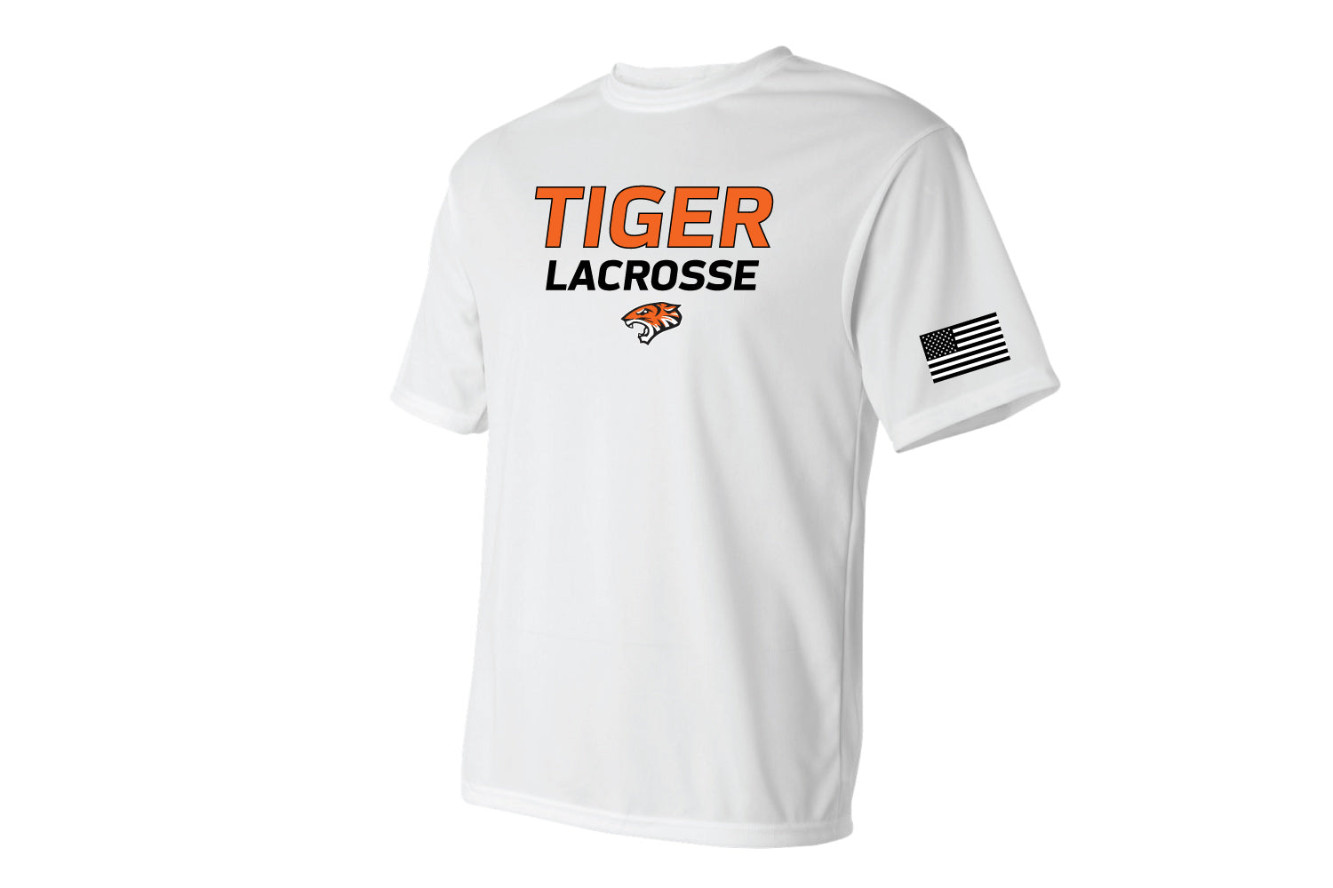 Tiger Lacrosse Dryfit Shooting Shirt - White (Boys Uniform)