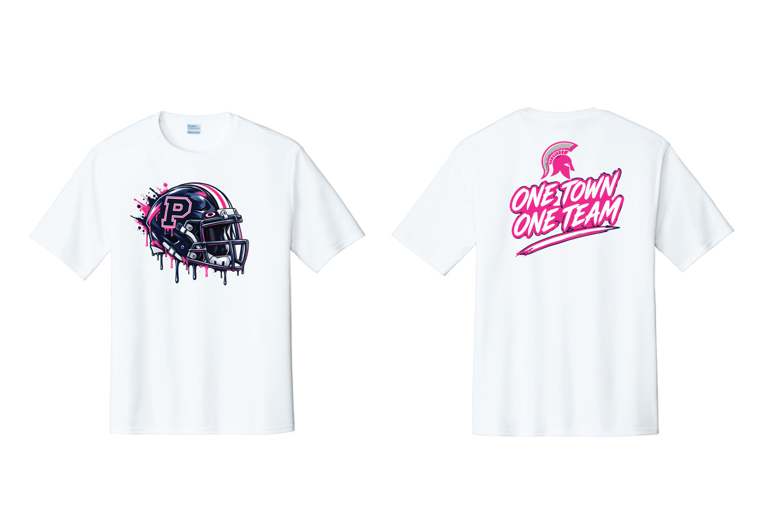 Paramus Rec Football Dryfit Performance Tee - White (Retro Helmet Design)