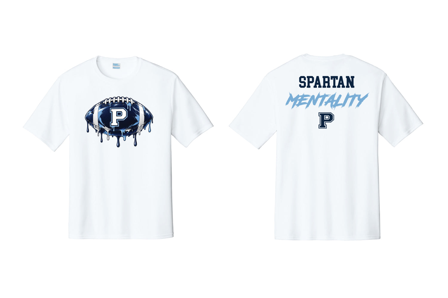 Paramus Rec Football Dryfit Performance Tee - White (Helmet Drip Design)