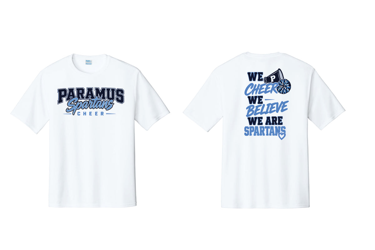 Paramus Rec Cheer Dryfit Performance Tee - White (We Cheer We Believe Design)
