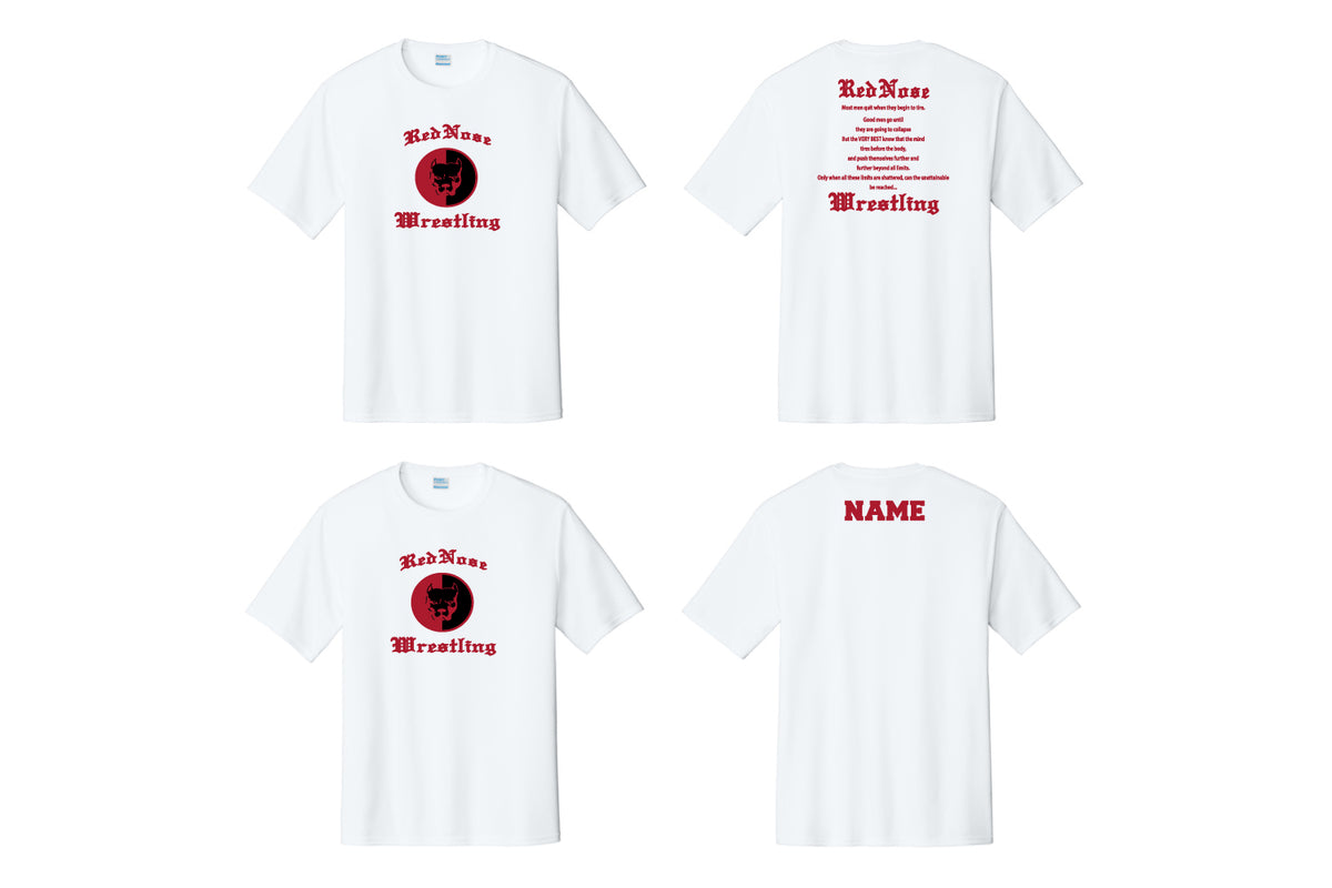 Red Nose Dryfit Performance Tee - White