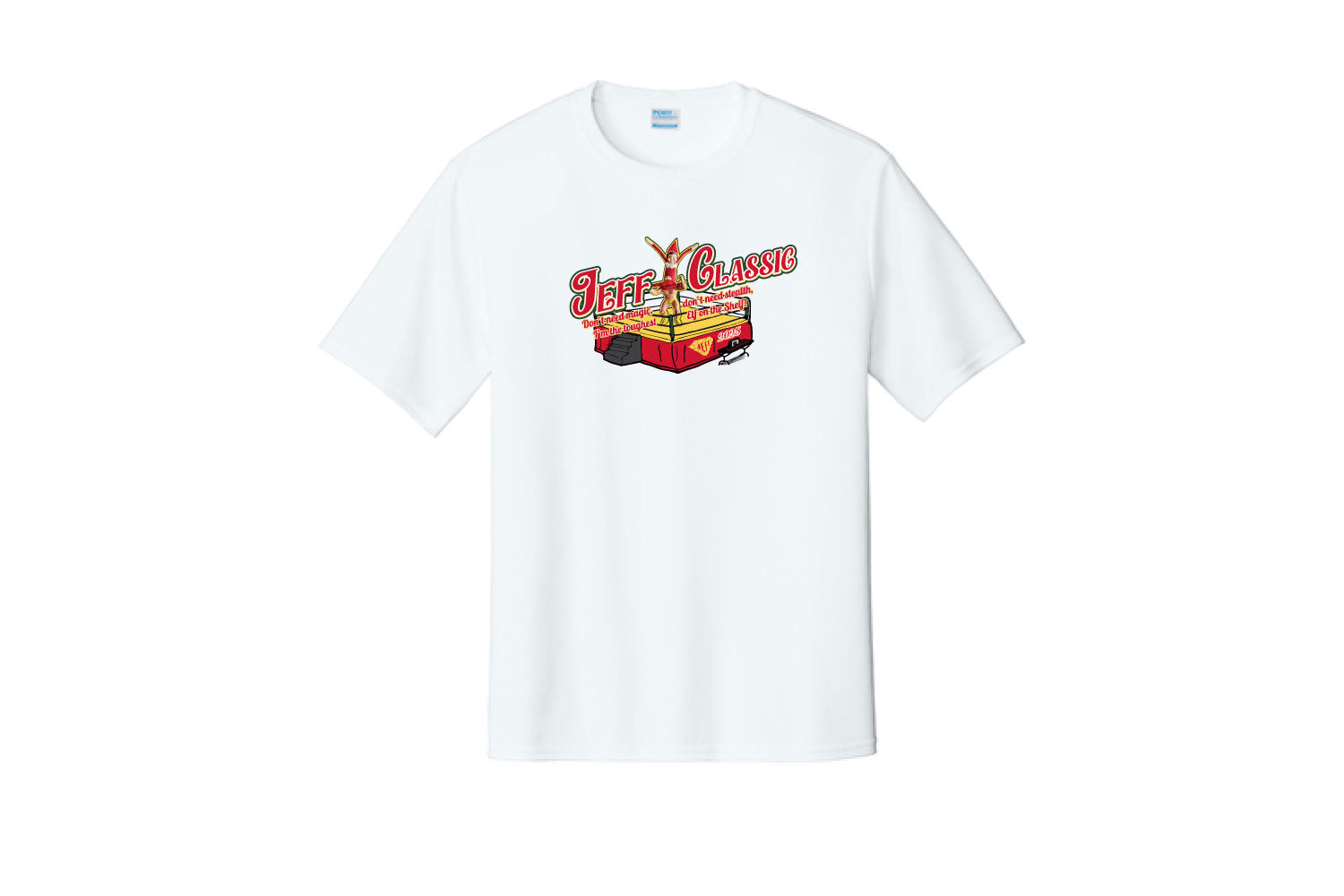 Jeff Classic Wrestling Dryfit Performance Tee - White (2025)