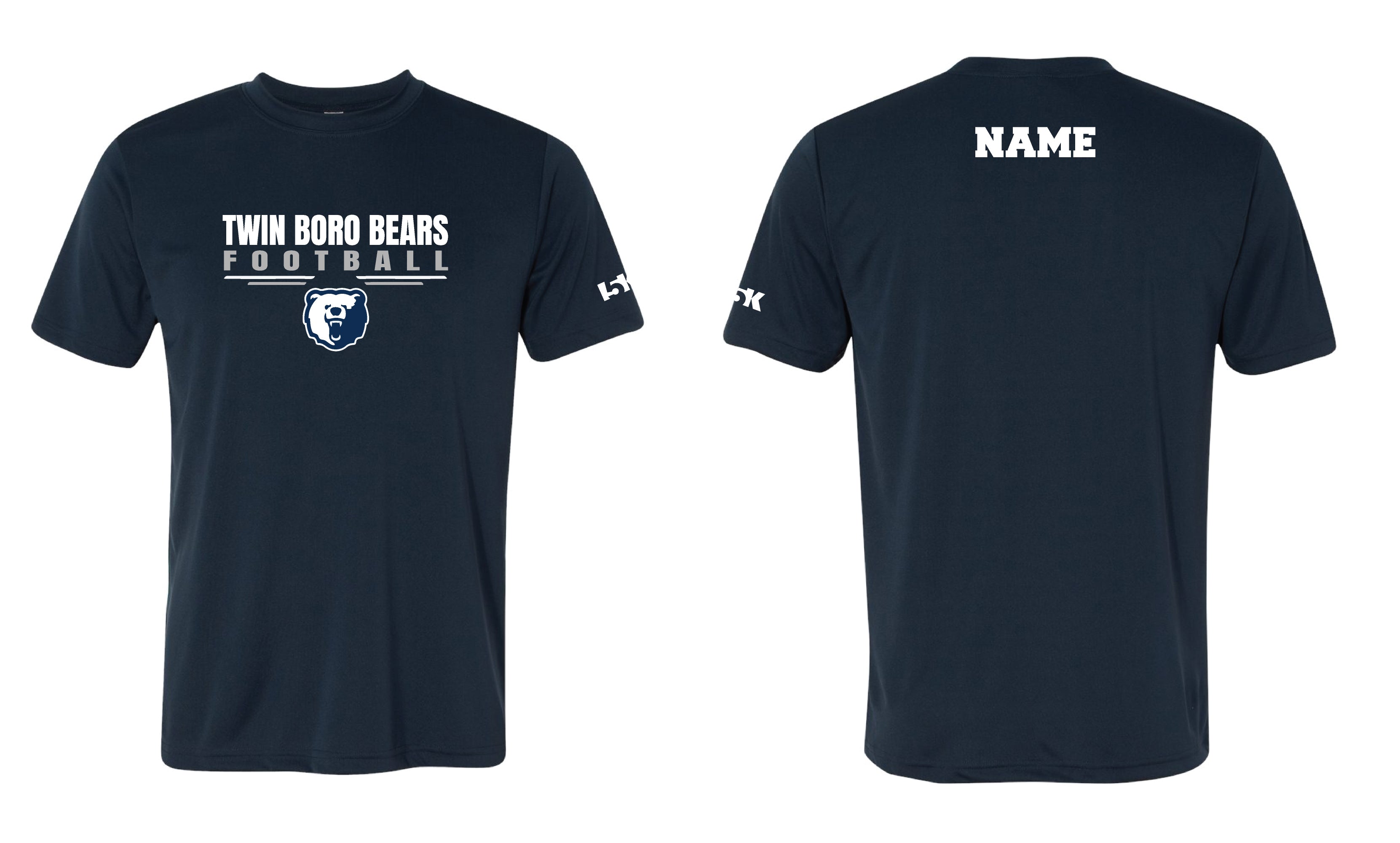 Twin Boro Football Dryfit Performance Tee - Navy