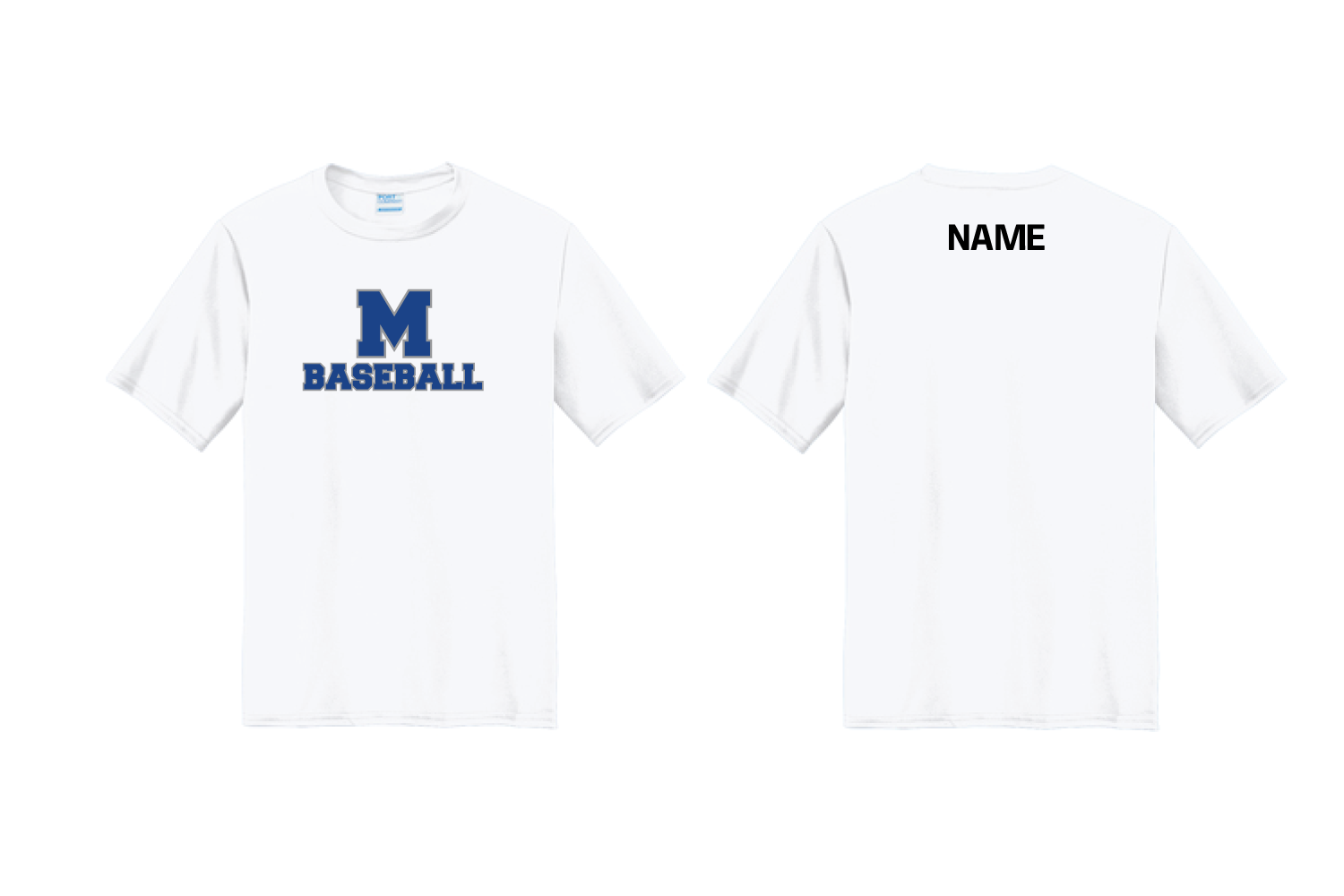 Montclair Baseball Dryfit Performance Tee - White