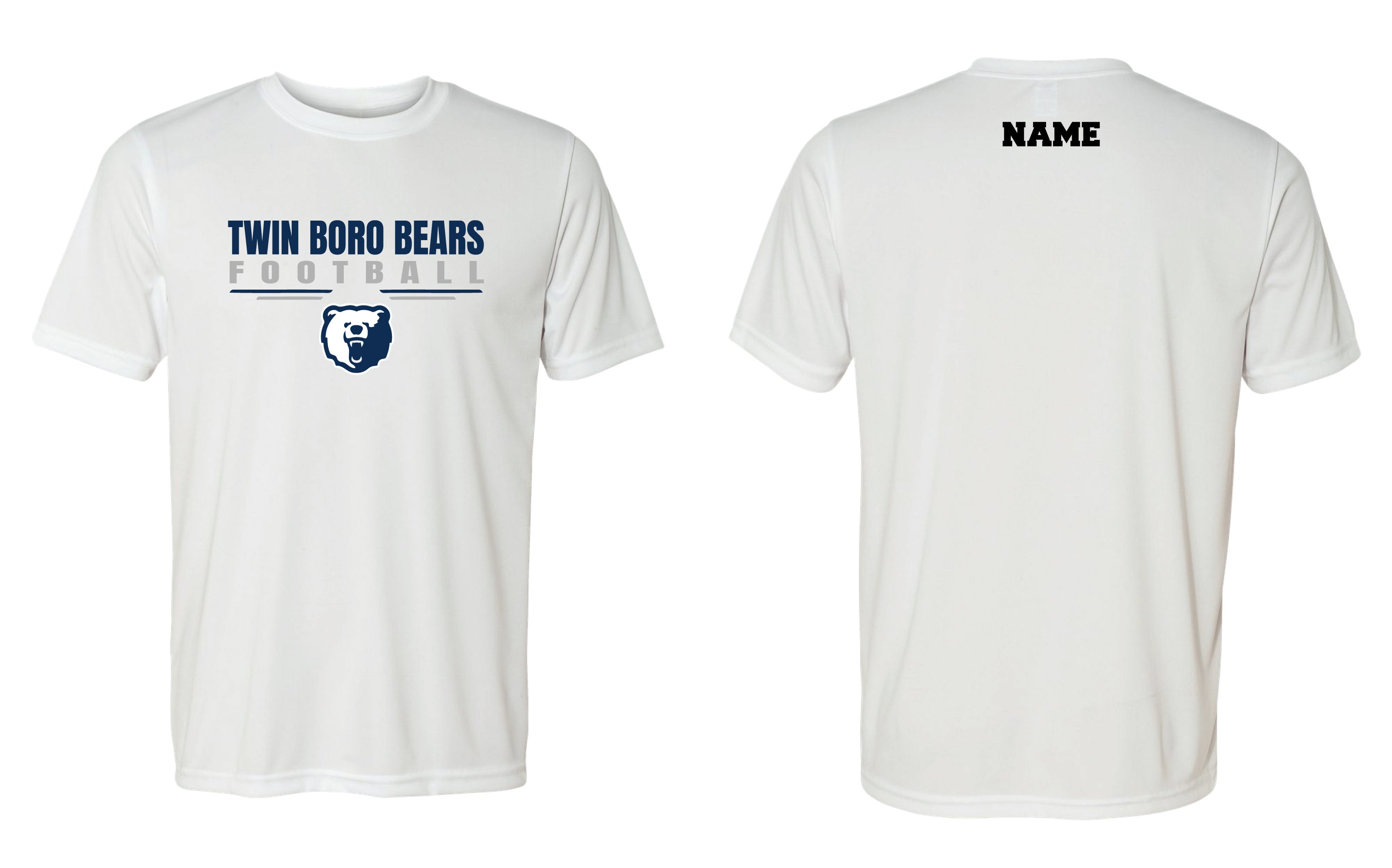 Twin Boro Football Dryfit Performance Tee - White