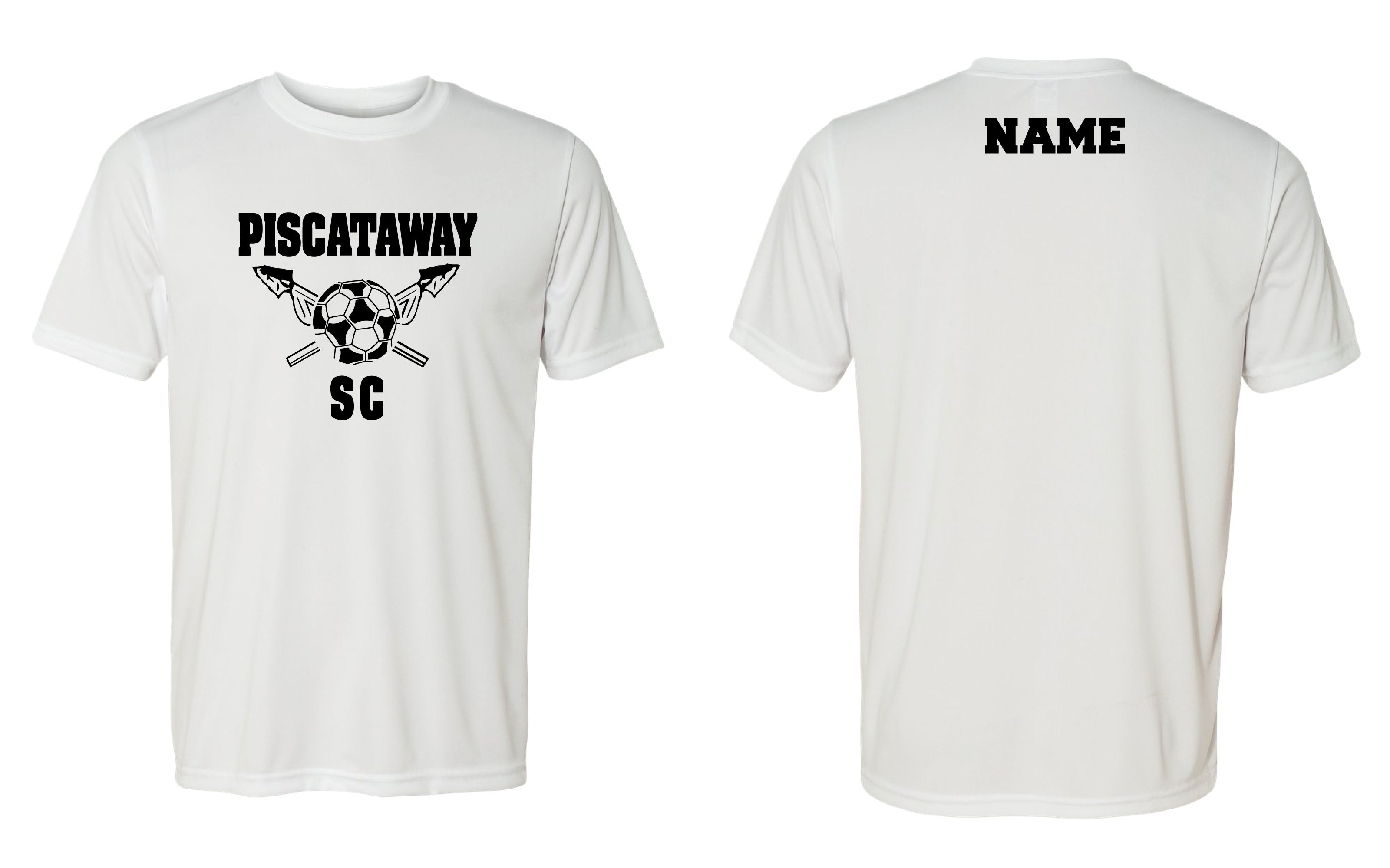Piscataway Soccer Dryfit Performance Tee - White