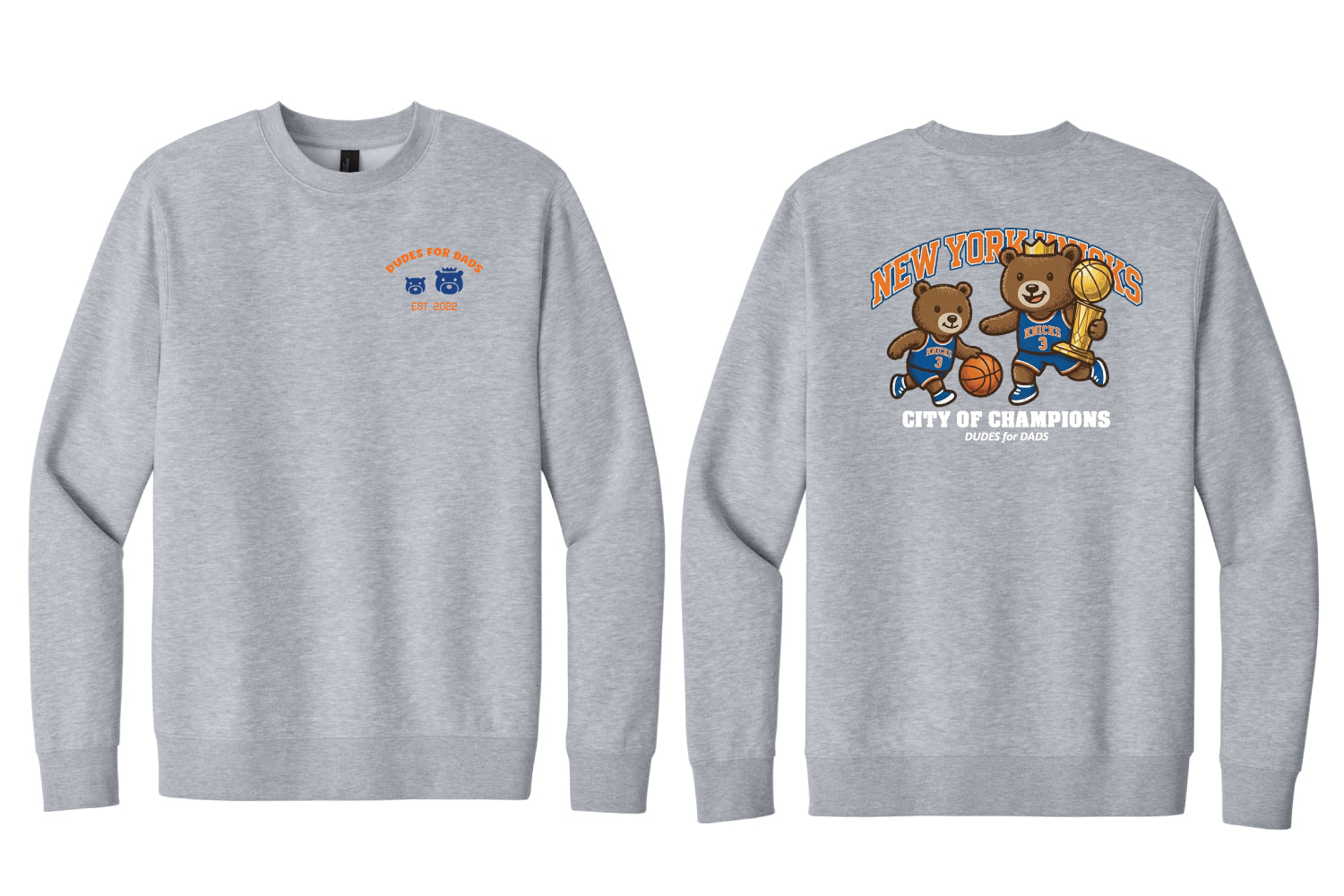 Dudes For Dads Fleece Crew Knicks - Grey