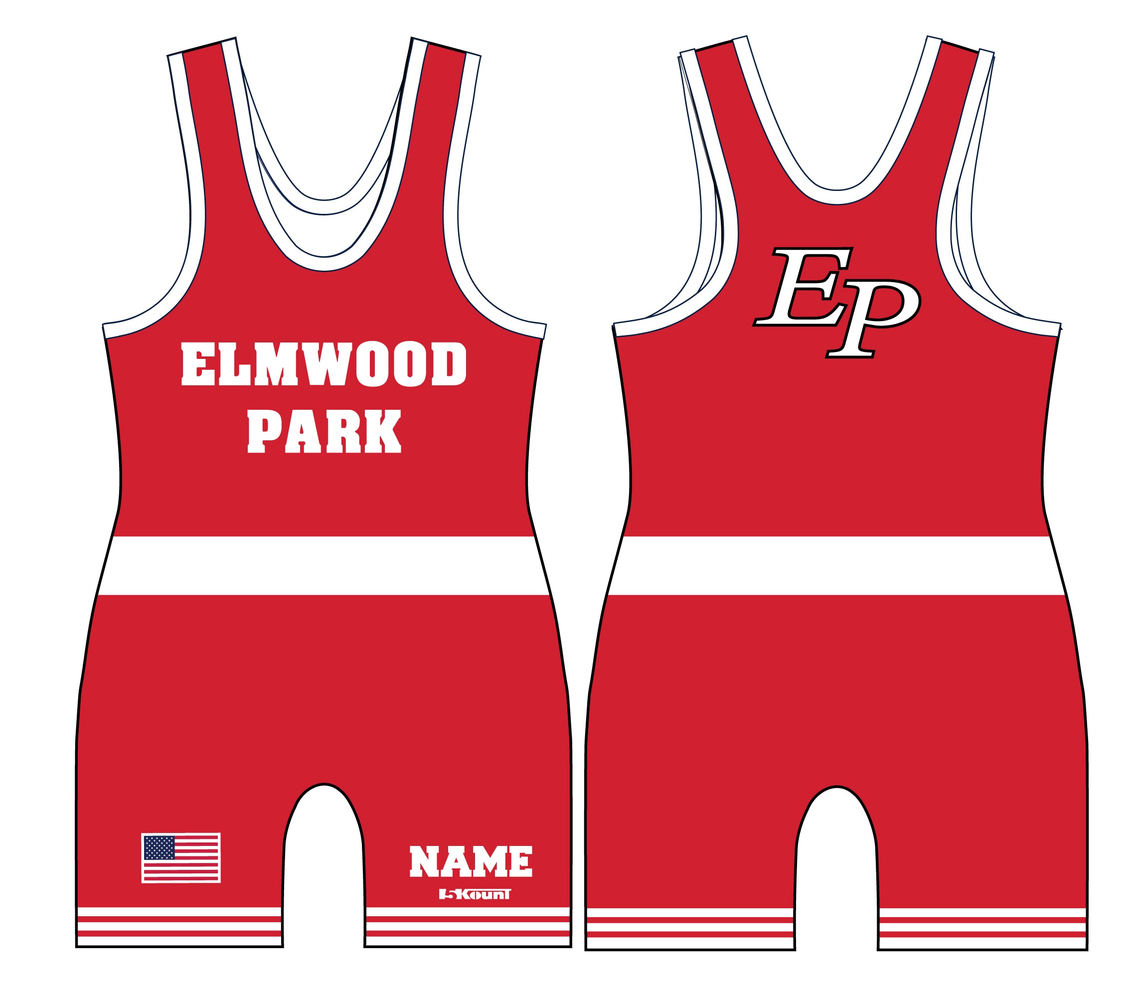 Elmwood Park HS Wrestling Sublimated Men's Singlet