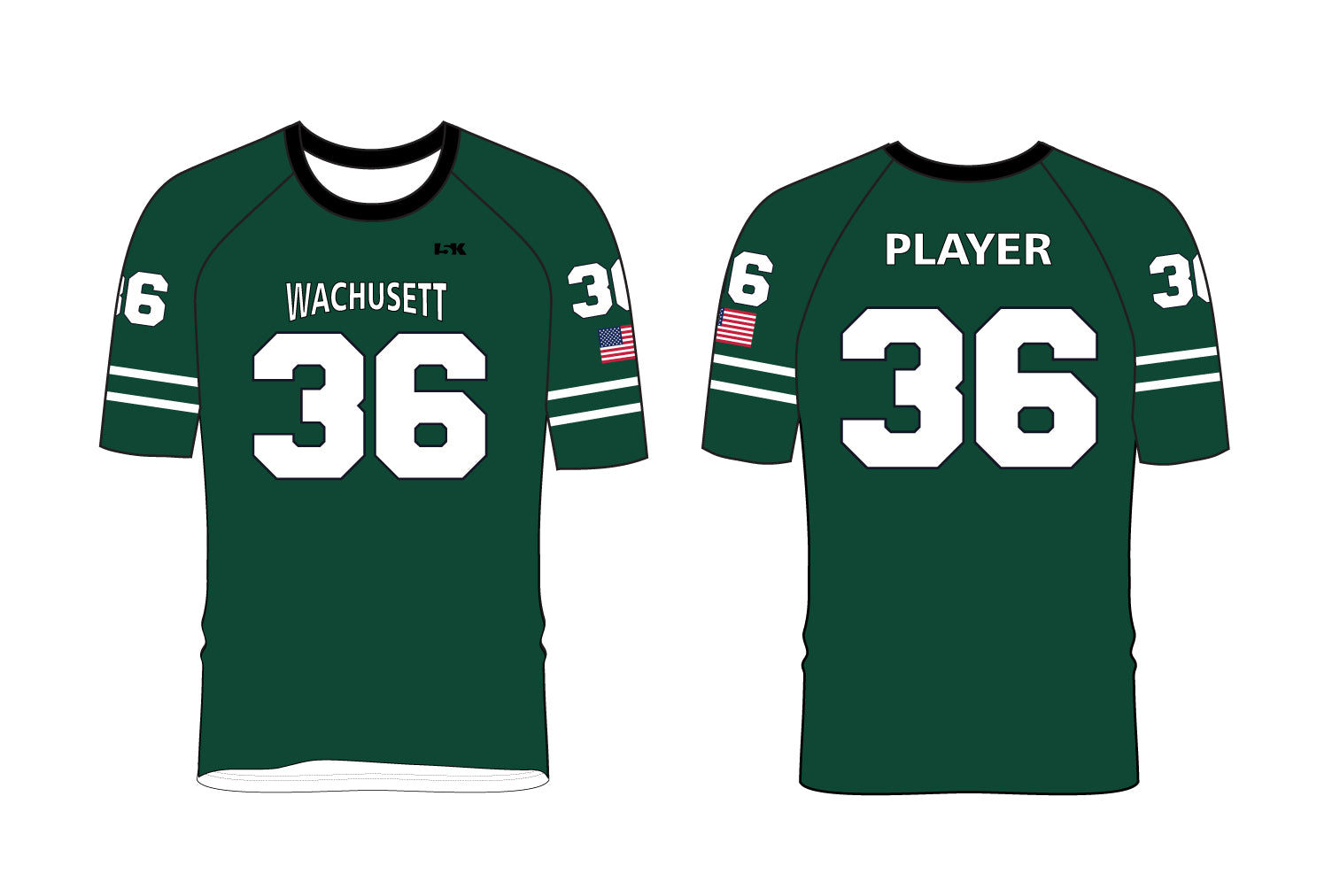 Wachusett Football Sublimated DryFit Fan Jersey - Forest Green